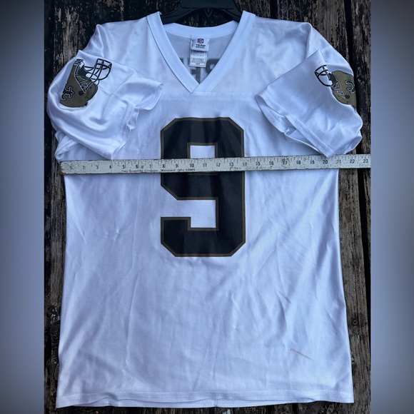 NFL Team Apparel New Orleans Saints Drew Brees #9 Black & White Football Jersey - Picture 4 of 8
